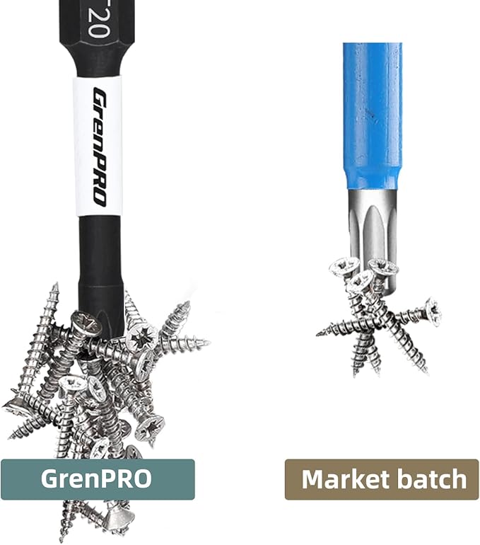 Screwdriver Power Bits T20-2IN*5pcs Torx Head Bit Set,High Impact Tough Magnetic #20 1/4 Inch Hex Shank S2 Alloy Steel Star Bits Set,2" Long Drill Bit