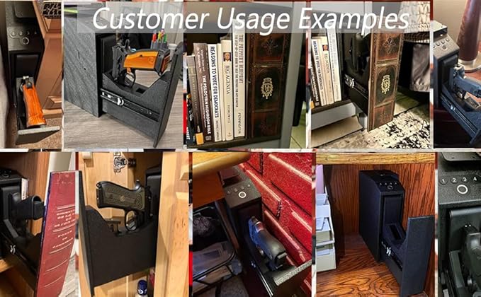 Digital Slider Handgun Gun Safe, Pistol Safe for Nightstand, Desk, Bed Side, Wall, Truck - Auto Sliding Door Hand Gun Safe for Pistol