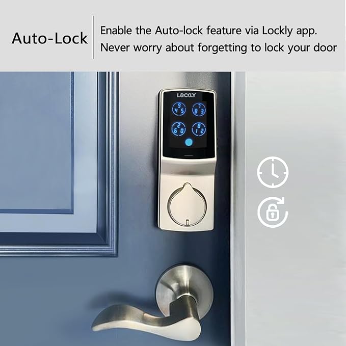 Lockly Secure Plus, RFID Card Smart Lock, Keyless Entry Door Lock, Smart Locks for Front Door, PIN Genie® Keypad, 3D Biometric Fingerprint Sensor, Auto Lock Smart Door Lock