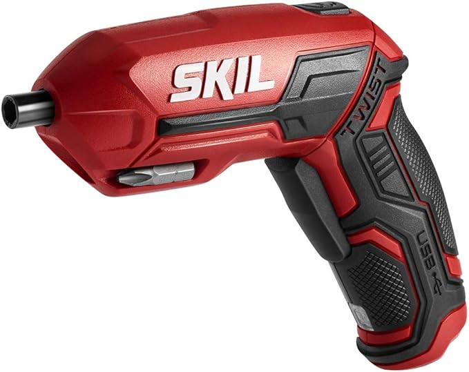 SKIL 4V Pivot Grip Rechargeable Cordless Screwdriver, Includes 9pcs Bit, 1pc Bit Holder, USB Charging Cable - SD561802
