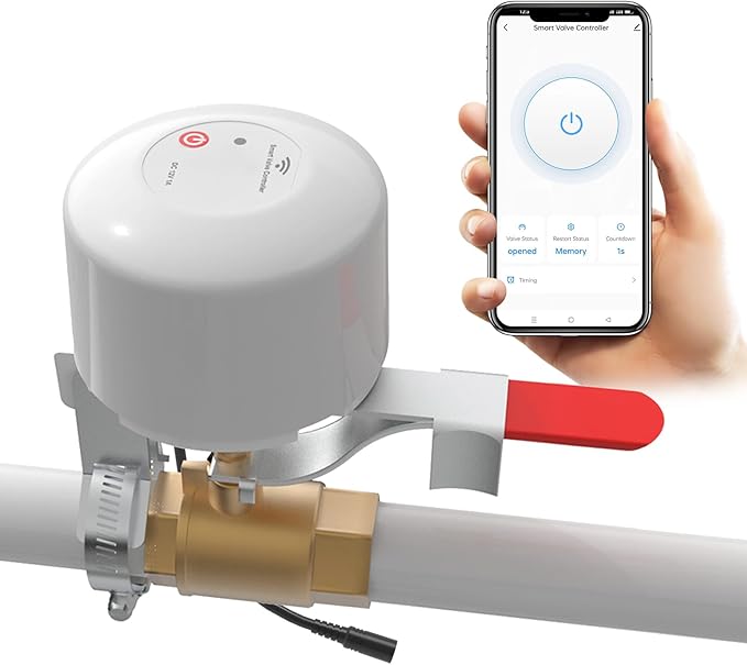 WIFI Smart Water Valve Shut Off Tool Automatic Remote Control On And Off Electric Gas Shutoff Valve Main Compatible With Alexa