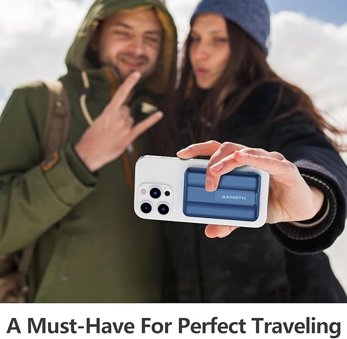 Azmuth Wireless Portable Charger with Stand, Slim 10000mAh Magnetic Power Bank for Magsafe, 22.5W Fast Charging Battery Pack with Digital Display Compatible with iPhone 16/15/14/13/12 Series