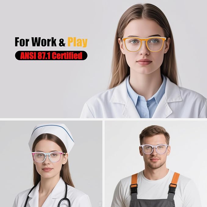 Safety Glasses Anti Fog Goggles For Women, Nurses Protective Eyewear Blue Light & UV Blocking Eye Protection Glasses