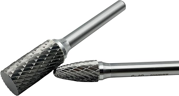 Carbide Burrs Set 8pcs with 1/4" Shank Double Cut Solid Carbide Rotary Burr Set for Die Grinder Drill,Metal Carving, Polishing,Engraving,Drilling