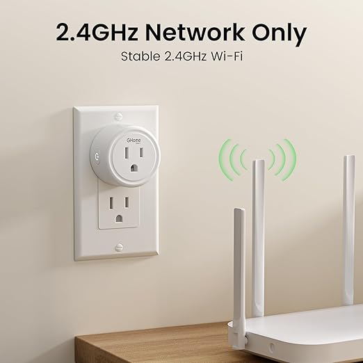 GHome Smart Mini Plug Compatible with Alexa and Google Home, WiFi Outlet Socket Remote Control with Timer Function, Only Supports 2.4GHz Network, No Hub Required, ETL FCC Listed (4 Pack), White