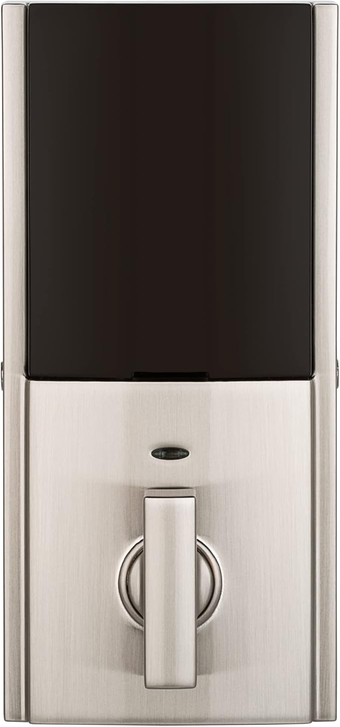 Kwikset SmartCode 916 Z-Wave Smart Lock, Keyless Entry Ring Compatible Door Lock, Touchscreen Electronic Deadbolt, SmartKey Re-Key Security, Smart Hub Required, Contemporary Satin Nickel