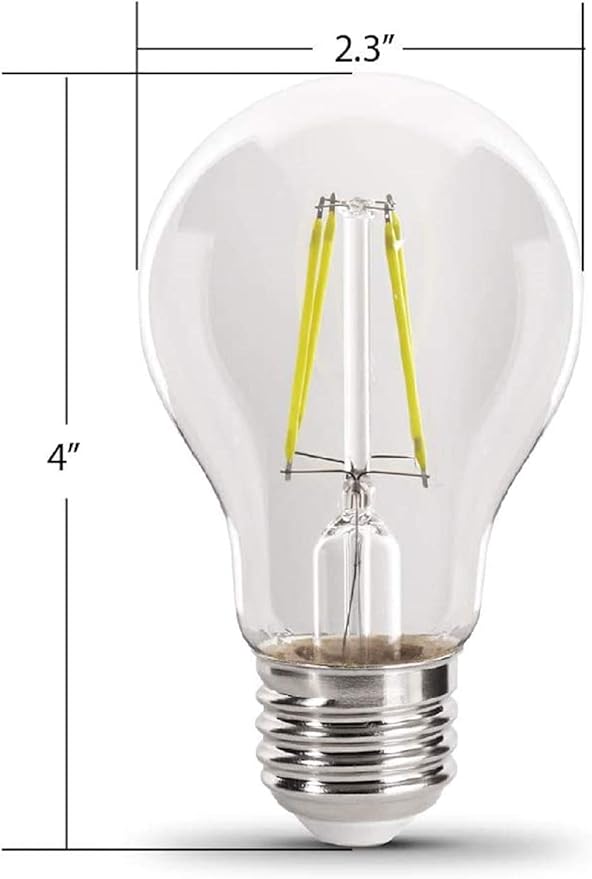 Feit Electric - Blue Filament LED 25W Equivalent Dimmable Clear Glass Light Bulb, A19 (A19/TB/LED)