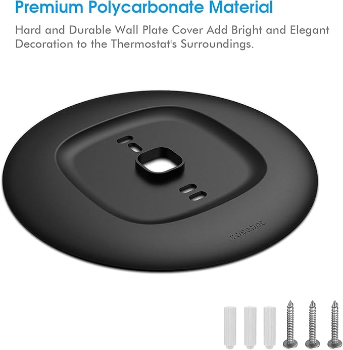 CaseBot Wall Plate for Ecobee3 Lite / Ecobee3 SmartThermostat, Practical Trim Kit, Easy Installation, Durable Polycarbonate Material, Stylish Design (Matte Black)