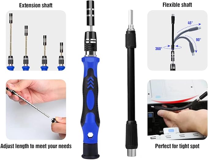 142 IN 1 Professional Computer Repair Tool Kit, Precision Screwdriver Set with 120 Bits Magnetic Repair Tool Kit for iPhone, MacBook, Computer, Laptop, PC, Tablet, PS4, Game Console, and Others