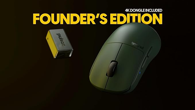 Pulsar Gaming Gears X2H mini Wireless Gaming Mouse, Founder's Edition, Ultra Lightweight 1.83 oz (52 g), Symmetrical, Optical Switch, 2.4 Ghz 1 ms, 26000 DPI, PAW3395 Sensor (Mini, Wireless, Green)