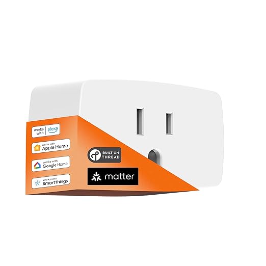 Matter Over Thread Smart Plug, Smart Mini Outlet, Works with Apple Home, Alexa & Google Home, 15A/1800W (1Pack)