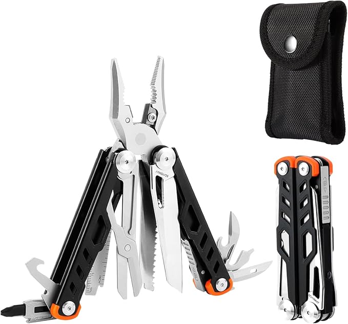 MINI Multitool Pliers,14-In-1 Survival Gear For Outdoor,Home, And Auto Repair,Birthday Christmas Gifts For Men Boyfriend Dad Husband(Black)