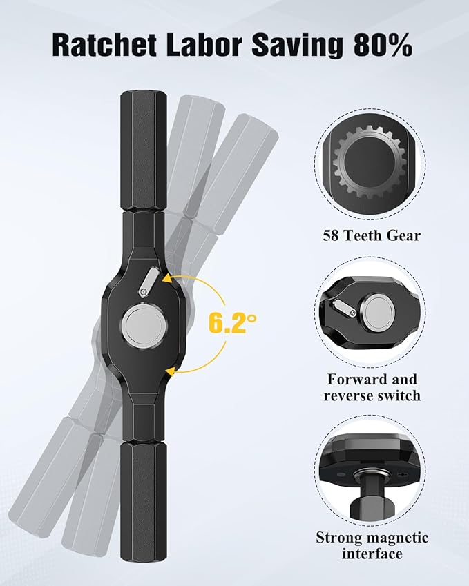 24 in 1 Magnetic Screwdriver Set, DIY Ratchet Mini Screwdriver Set, Multi Bit Magnetic Drive Set with Detachable Ratchet Handle, Precision Repair Tool Kit for PC Furniture Bicycles