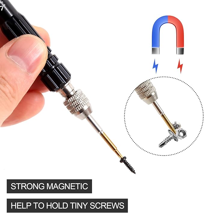 Small Screwdriver Watch Glasses Mini Set, Micro Precision Tiny Screwdriver Set Small Screwdriver Set for Electronics Eyeglass (black)