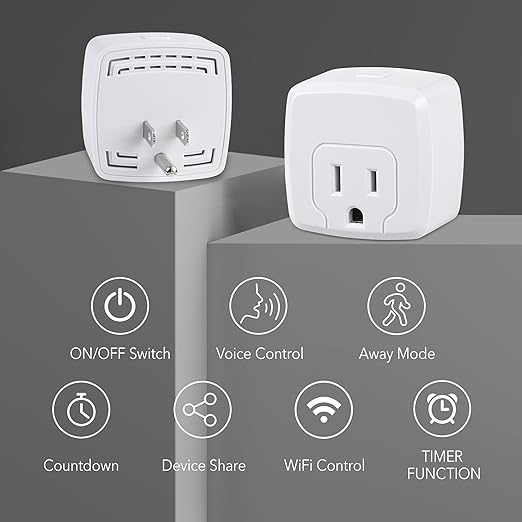HBN Smart Plug Mini 15A, WiFi Smart Outlet Works with Alexa, Google Home Assistant, Remote Control with Timer Function, No Hub Required, ETL Certified, 2.4G WiFi Only, 2-Pack