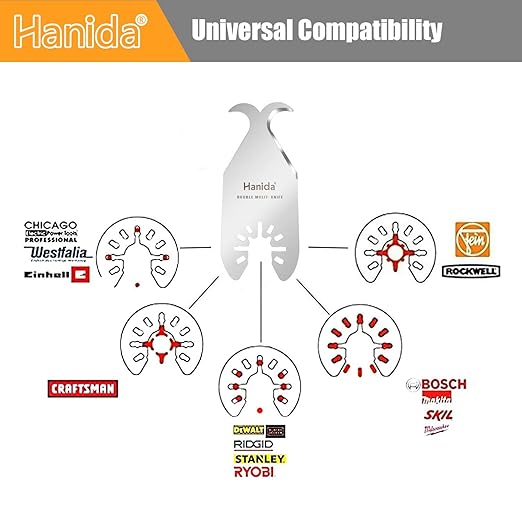 3 Pcs Oscillating Saw Blades, Oscillating Multi Tool Hook Knife Blades, Multitool Blades for Cutting Roofing Shingles, PVC Carpet, Cardboard, fit Dewalt Milwaukee Rockwell Bosch Dremel Ryobi