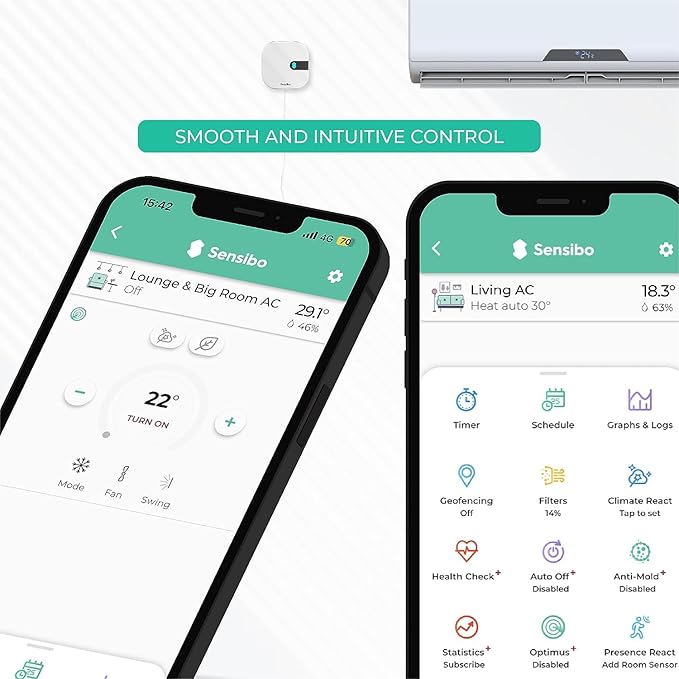Sensibo Air 3 Pack - Smart Air Conditioner Controllers. Apple HomeKit Certified. 60-Seconds Installation. Maintains Comfort and Energy Saving Features. Compatible with Google, Alexa, Apple HomeKit