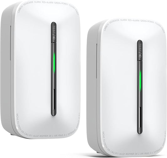 Ecoey Carbon Monoxide Detectors Plug-in with Advanced Electrochemical Sensor 10 Year Carbon Monoxide Detector Foldable Plug with Battery Backup CO Detector for Home and Kitchen FJ146A, 2Packs