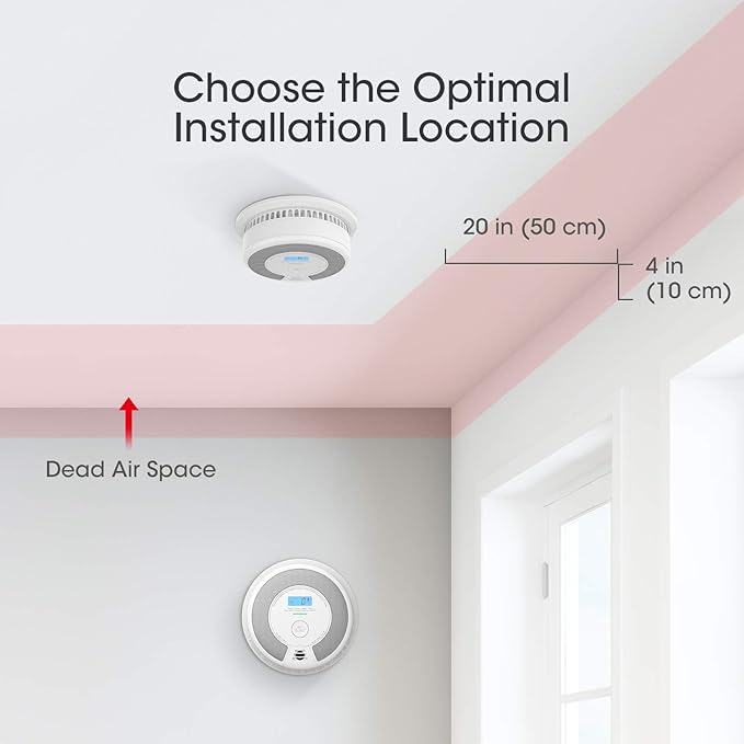 X-Sense 10-Year Battery Combination Smoke Carbon Monoxide Alarm Detector with Large LCD Display, Standalone Model, 5-Pack