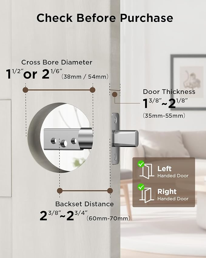 TCL D1 Smart Lock Keyless Entry - Fingerprint Door Lock with WiFi, Auto-Lock, Voice Control for Alexa & Google Assistant, Easy Install for Home Security