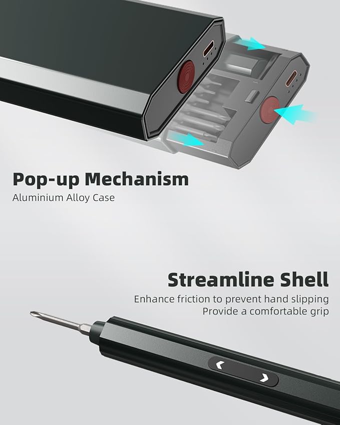 Mini Electric Screwdriver 48-in-1 Magnetic Bits, DOINOW Precision Cordless Screwdriver LED Light, Magnetic Storage, Electric Screwdrivers kit for PC Building Phone Watch Laptop