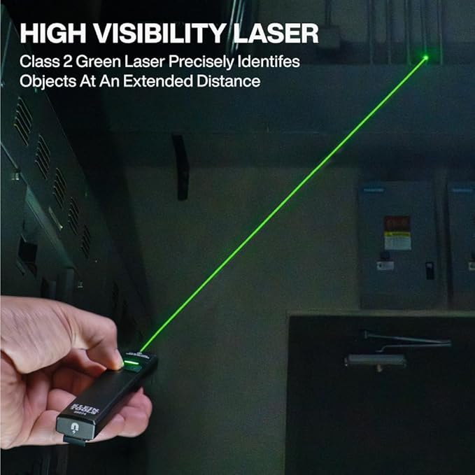 Klein Tools 56074 EDC Pocket Flashlight with Green Laser, Three Brightness Modes up to 1000 Lumens with Turbo Mode, Built-in Floodlight, <1mW, 510 to 530nm, Class 2, Rechargeable