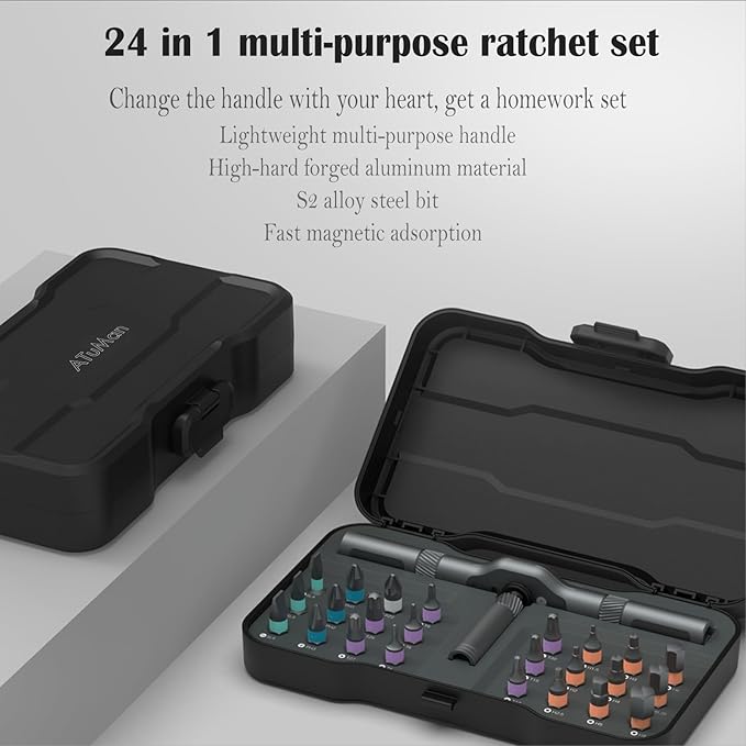 24 in 1 Magnetic Screwdriver Set Precision Screwdriver Mini Removable self-assembly Magnetic DIY Precision Tool kit for Furniture, Computer, Laptop,PC and Bicycle