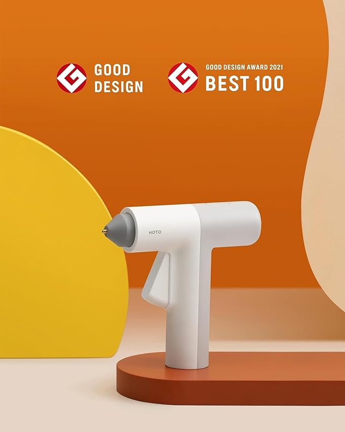 HOTO Cordless Hot Glue Gun, 30s Fast Preheating, Dual Anti-Scald & Anti-Drip Nozzle, Smart Power-Off, 2000mAh USB-C Rechargeable, 10 Mini Glue Sticks for Crafts, DIY Arts, Home Repairs