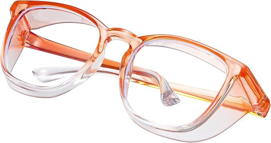 Safety glasses Goggles Nurses Protective Eyewear - Anti Fog Square Frame Stylish Clear Glasses for Women Men