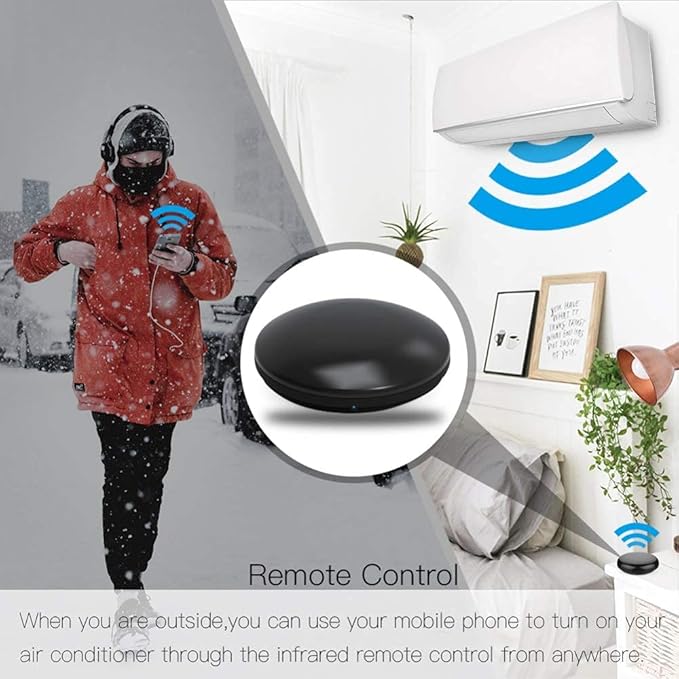 Smart IR Remote Control,All in One IR Blaster Control, Universal Infrared Remote Control for TV DVD Air Conditioner STB etc,Compatible with Alexa, Google Assistant No hub