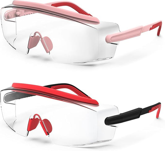 Anti Fog Safety Glasses Safety Goggles Over Glasses Protective Glasses with Anti Scratch Lenses Adjustable