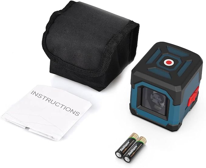 Laser Level, RockSeed Cross Line Laser with Self-Leveling, Vertical and Horizontal Line, Rotatable 360 Degree, Carrying Pouch, Battery Included(Red)