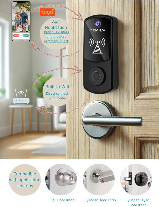 Smart Lock for Front Door: Keyless Entry Door Lock - Electronic Keypad for Exterior Door - Deadbolt Lever Alternative - Easy Installation