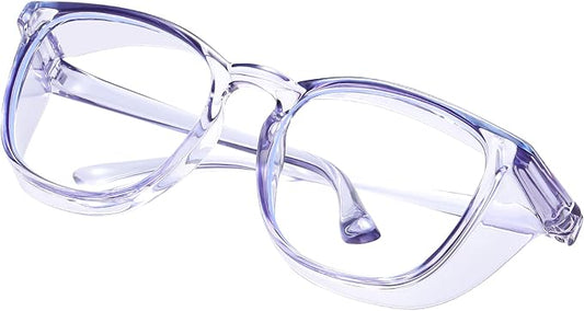 Safety glasses Goggles Nurses Protective Eyewear - Anti Fog Square Frame Stylish Clear Glasses for Women Men