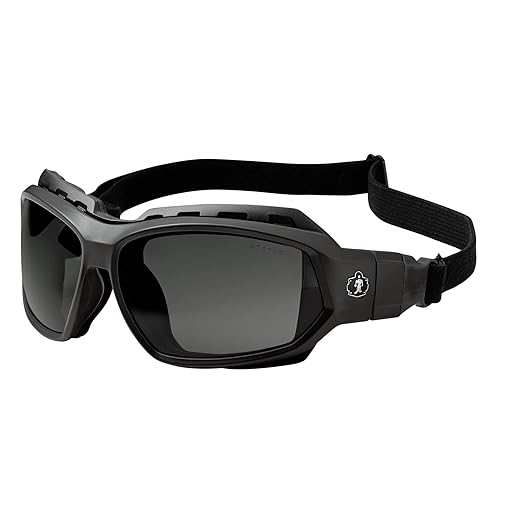Ergodyne Skullerz Loki Convertible Anti Scratch Safety Spoggles Glasses-Includes Gasket and Strap to Convert to Goggle, Anti Fog