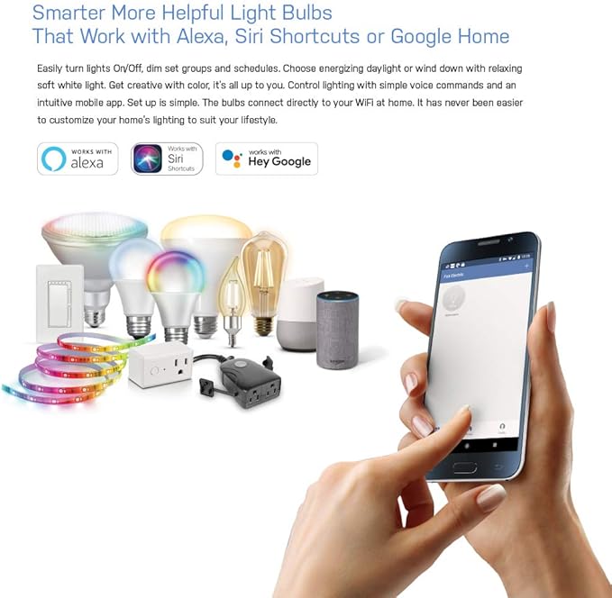 Feit Electric BR30/927CA/AG 65W Equivalent WiFi Dimmable, No Hub Required, Alexa Google Assistant BR30 Smart LED Light Bulb, 5" H x 3.72" D, 2700K Soft White