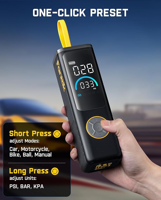 Fanttik X9 APEX Portable Air Compressor for Car Tires, 35s Fast Inflation, 150PSI Cordless Tire Inflator with Light and Power Bank, Suitable for SUV, Sedan, Motorcycle, Bike, Ball