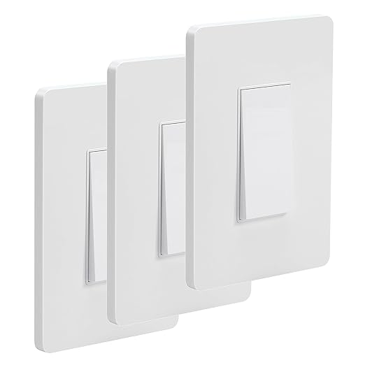 3-Pack Zigbee Smart Light Switch Kit with Gateway Included, No Neutral Wire Required, Compatible with Alexa/Google Home & Tuya APP, Single-Pole, White, Timers & Scheduling
