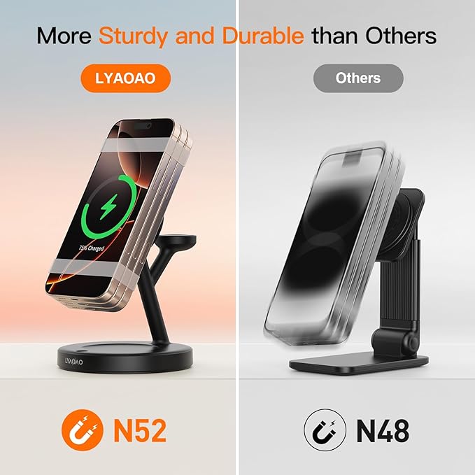 2025 3 in 1 Charging Station for Apple iPhone AirPods Watch with Mag-Safe Charger Wireless Charger Stand for iPhone 1716 15 14 13 12 Series AirPods iWatch Series - Gifts for Wife & Husband