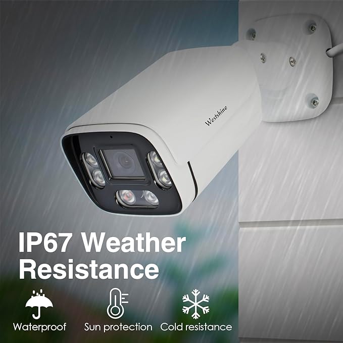 5MP PoE IP Bullet Security Camera,Full Color Night Vision,Human Detection,2.8mm Wide Angle,Built-in Mic for Two-Way Audio,SD Card Slot,Outdoor IP67 CCTV Camera in Metal Housing (SD Card Not Included)