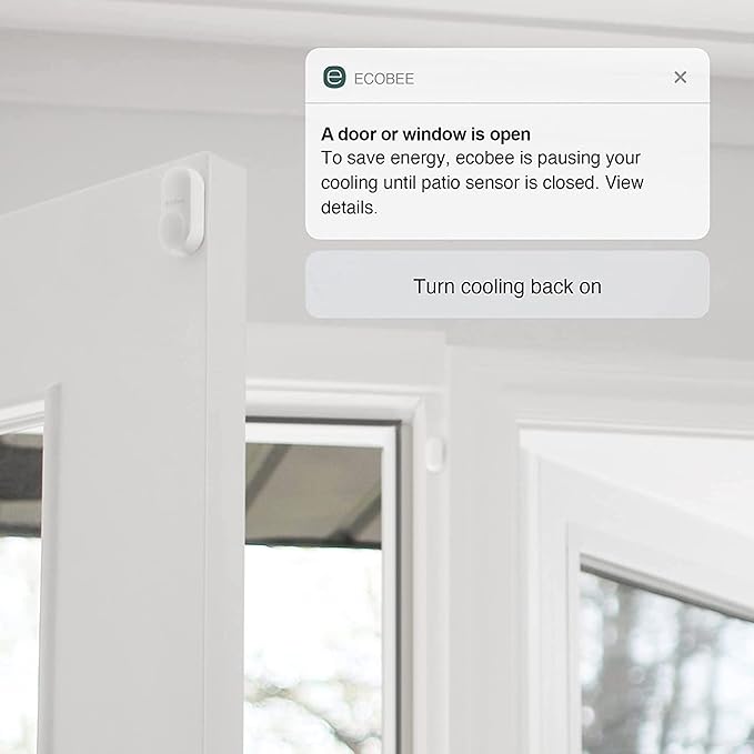 ecobee Smart Thermostat Premium with Siri and Alexa and Built in Air Quality Monitor and Smart Sensor with SmartSensor for Doors and Windows 2-Pack, White