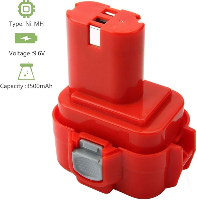 Joiry 9.6V 3500mAh Replacement Ni-MH Battery Compatible with Makita PA09 9120 9122 9134 9100 9100A 9101A 9102 6207D 192595-8 192596-6 192638-6 193977-7 638344-4-2