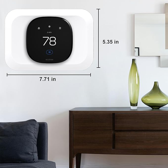 Wall Plate Cover Compatible with New 2022 Ecobee Smart Thermostat Premium & 2022 Ecobee Smart Thermostat Enhanced, Programmable WiFi Thermostat Accessory, White