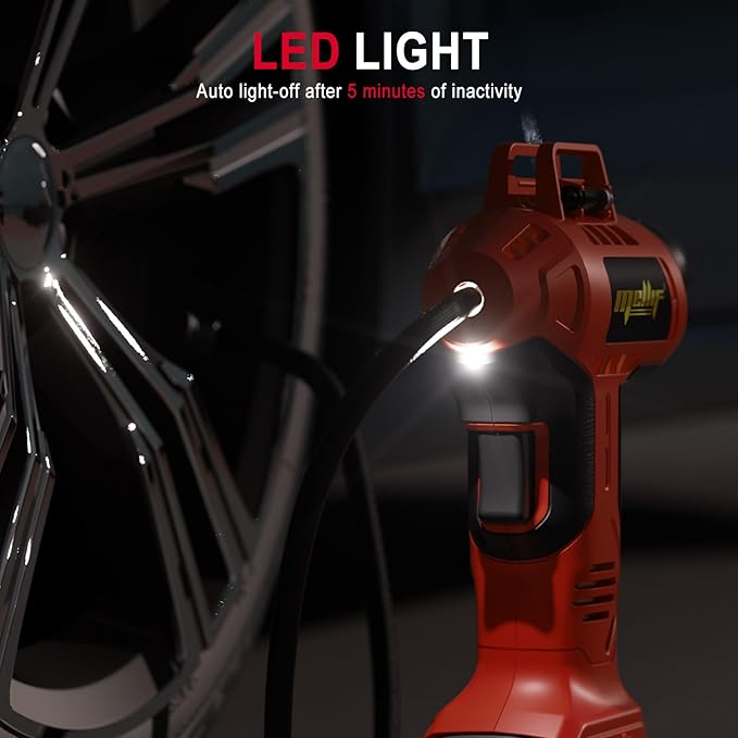 Tire Inflator Portable Air Compressor Compatible with Milwaukee 18v Battery (TOOL ONLY), 160PSI Auto Shut-off Pump, Digital Pressure Gauge, Emergency LED Light, Auto Accessories for Car Bicycle Ball