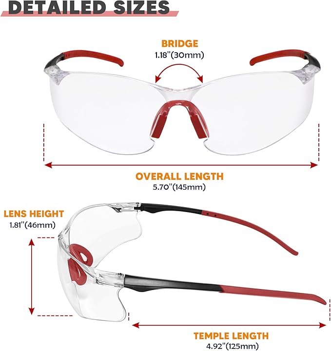 Clear Safety Glasses 24 Pack, Protective Eyewear UV Protection ANSI Z87.1, Safety Goggles Scratch & Impact Resistant, Eye Protection with Nose Pads for Men & Women Construction, Shooting, Lab Work
