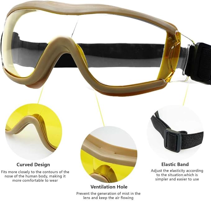 Kids Safety Goggles, Toddler Safety Glasses With UV Anti-Fog,Clear Lens Glasses Cleaning Cloth Included