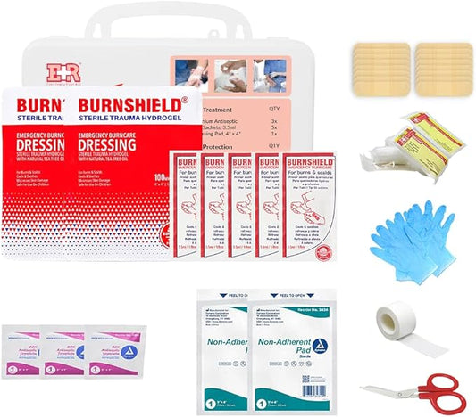 Ever Ready First Aid Basic Burn Kit with Burn Gel & Dressing for Common Burns and Scalds