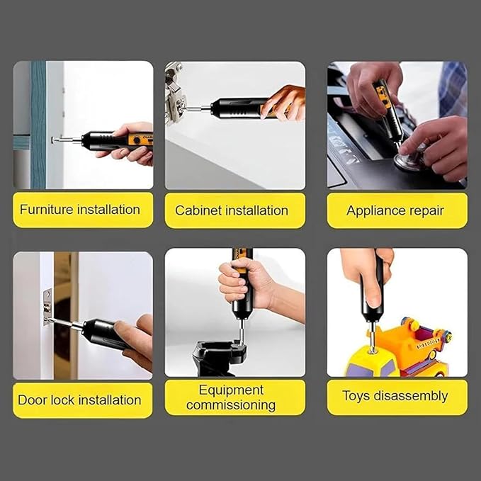 Electric Screwdriver Kit - Mini Cordless Screwdriver with 33‑In‑1 Bits, 3.5 Nm Torque - Portable/USB‑C Rechargeable - 1200 mAh Battery Operated Screwdriver for DIY, Home, and Professional Use