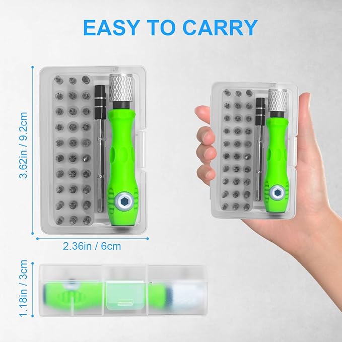 32 in 1 Small Precision Screwdriver Set, Zoikuloi Magnetic Mini Screwdriver Set, Professional Tiny Repair Tool Kit for Glasses, Watches, Laptop, Electronics, Toys, Jewelry, Computers