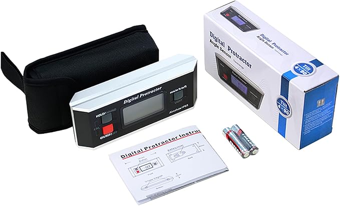 Black V-Groove Digital Angle Finder with Backlight Display - High-Precision IP65 Waterproof Magnetic Tool(ACE-QJQ)